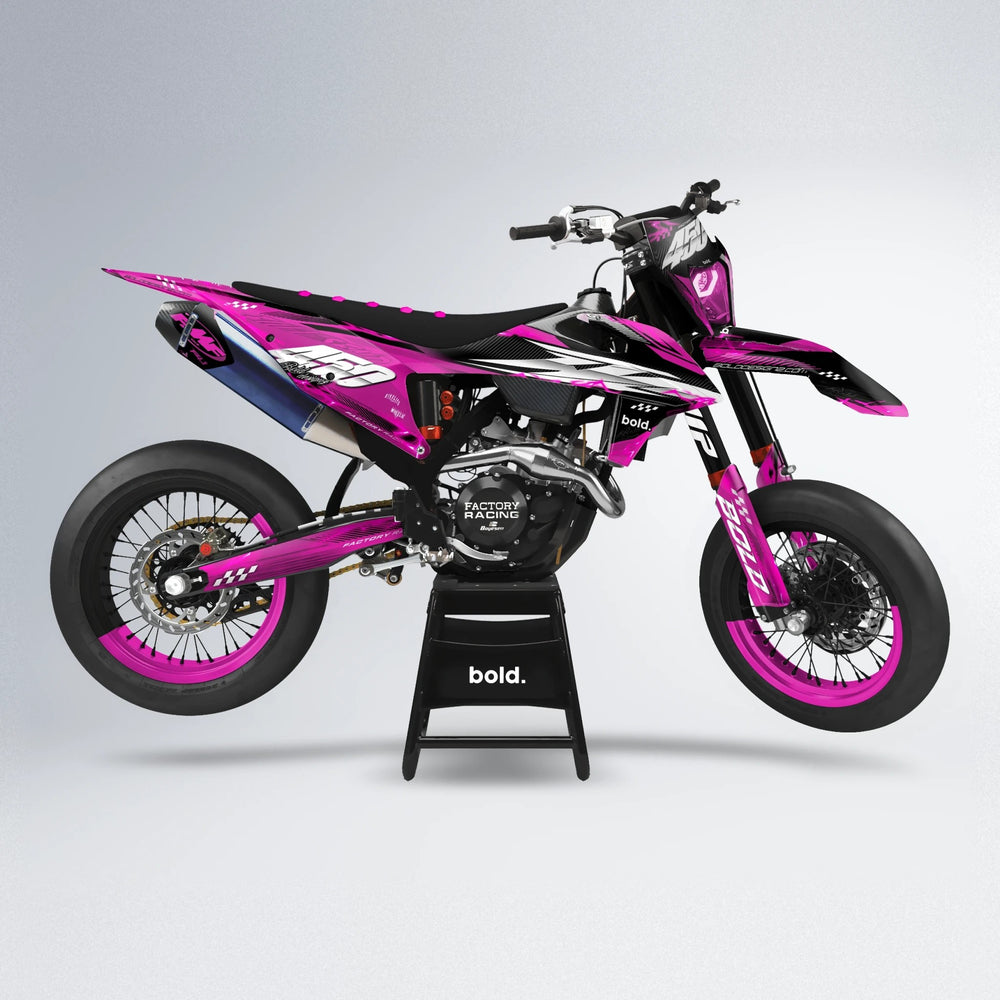 WRATH supermoto graphics kit in Pink