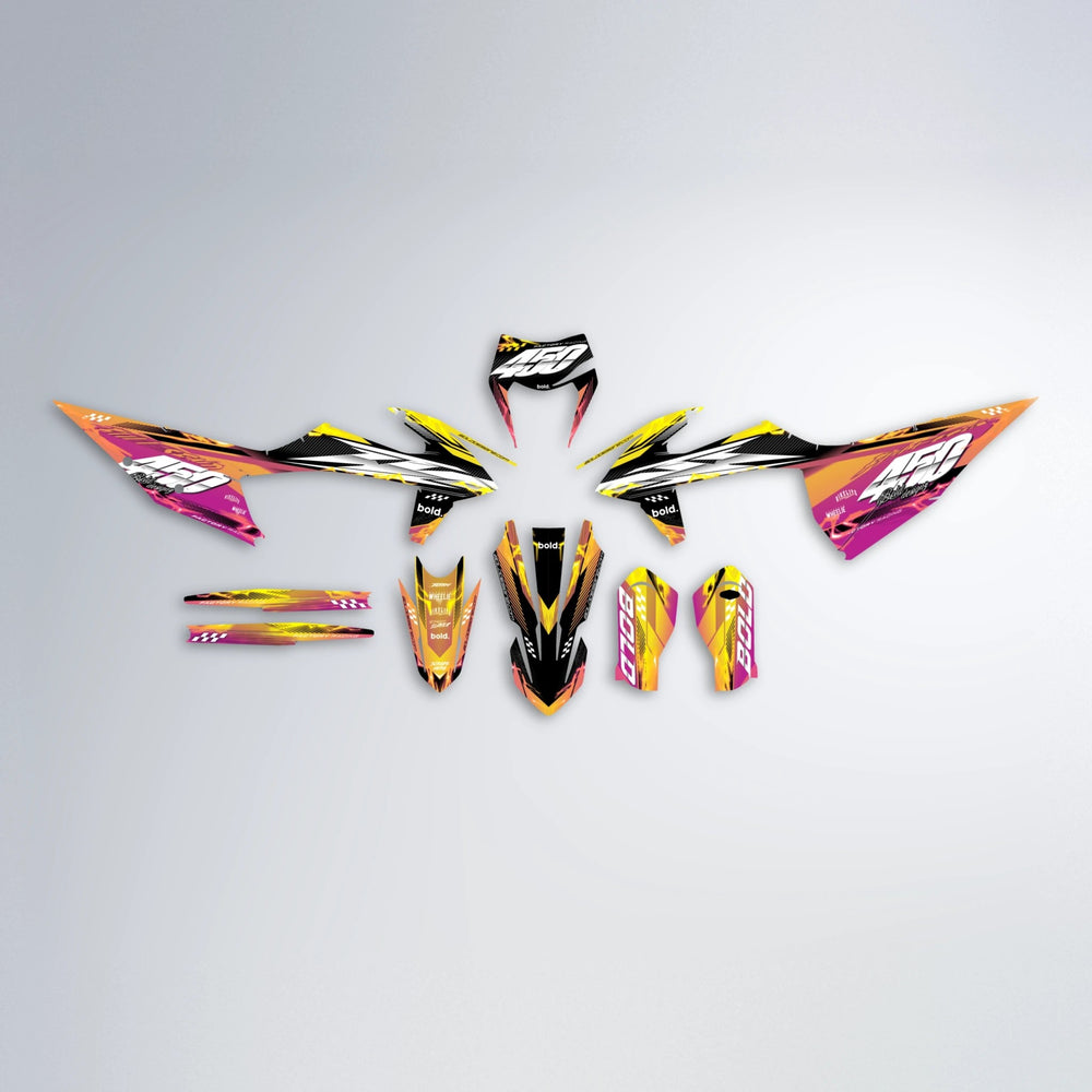 WRATH graphics kit parts layout in Pink & Yellow