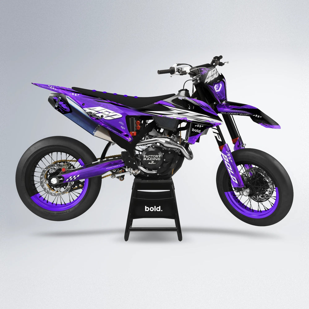 WRATH supermoto graphics kit in Purple