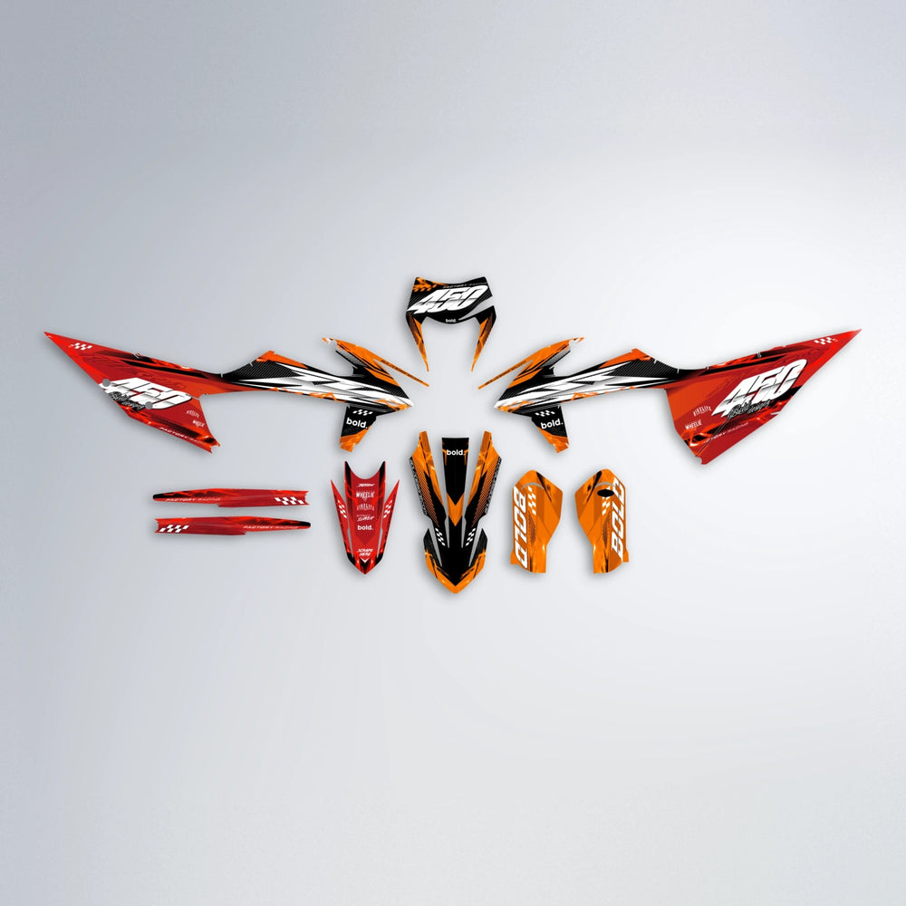 WRATH graphics kit parts layout in Red & Orange