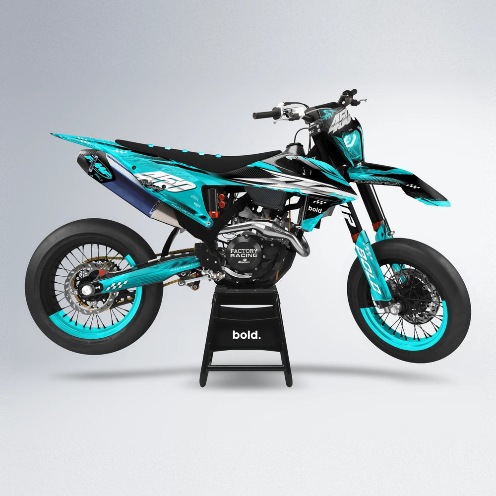 WRATH supermoto graphics kit in Teal