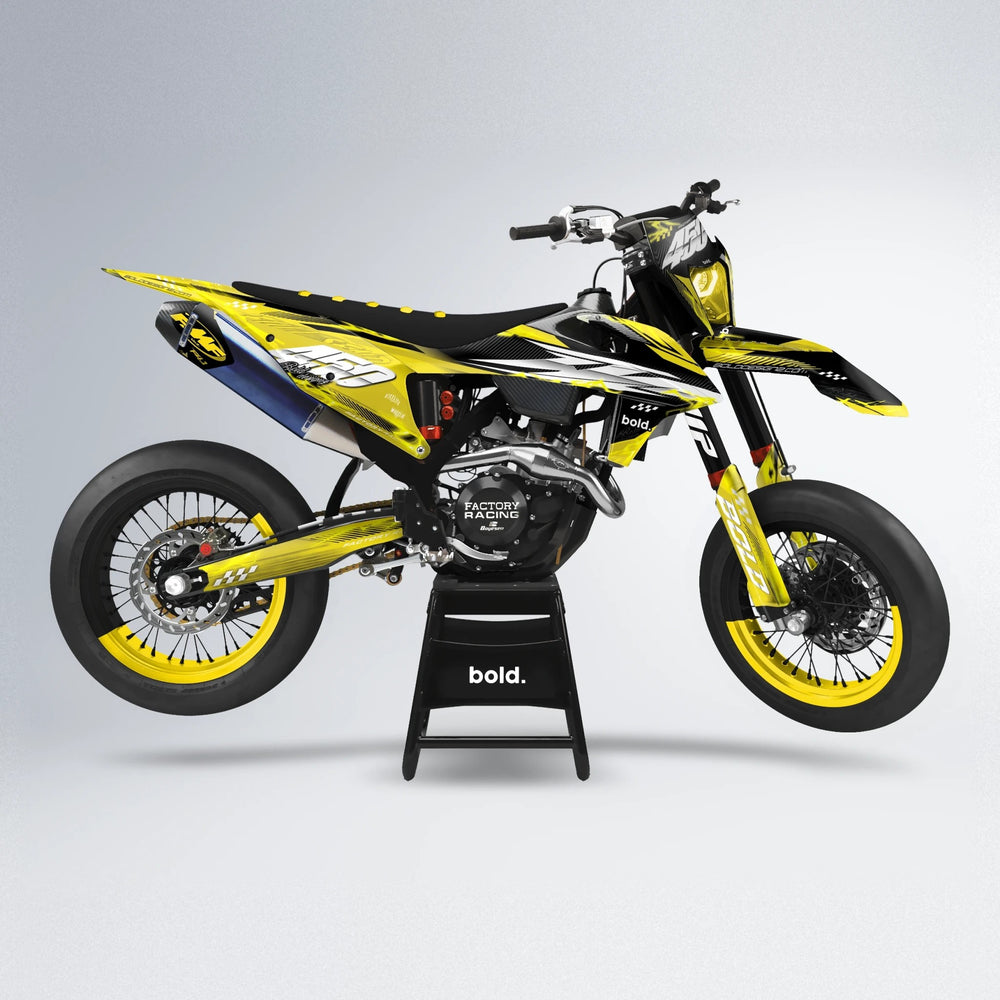 WRATH supermoto graphics kit in Yellow