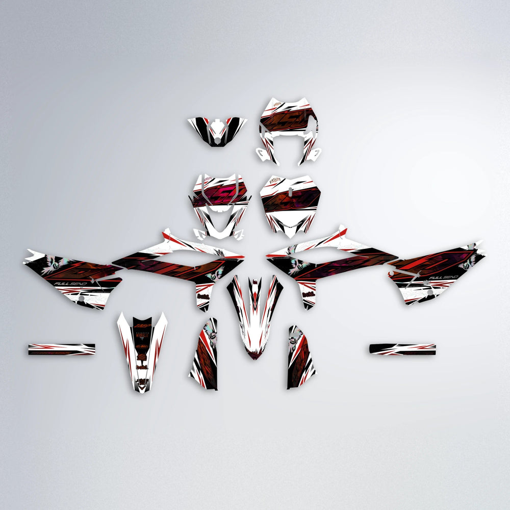 ZAPP Beta graphics kit parts layout in Black & Red