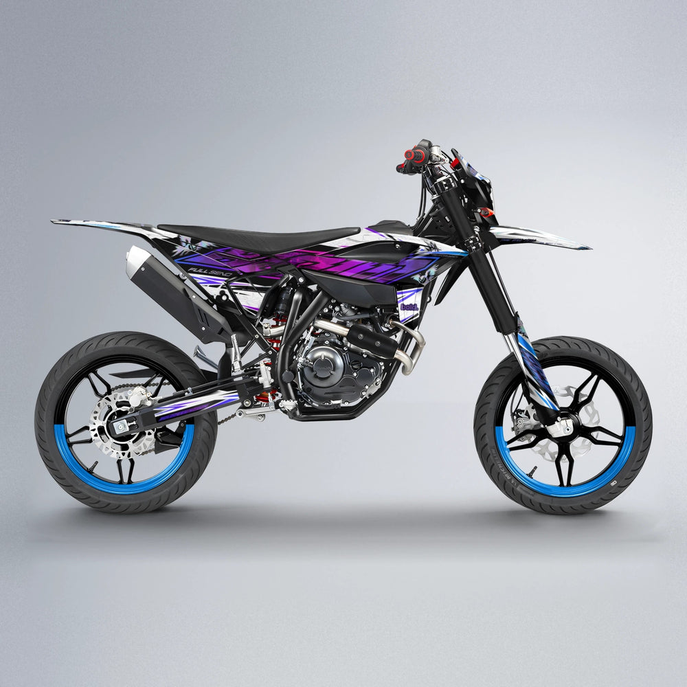 ZAPP Beta supermoto graphics kit in Blue Purple Fade