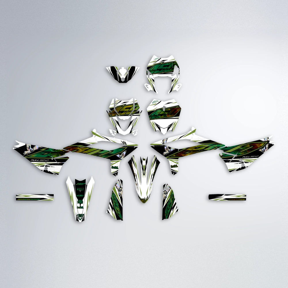 ZAPP Beta graphics kit parts layout in Olive