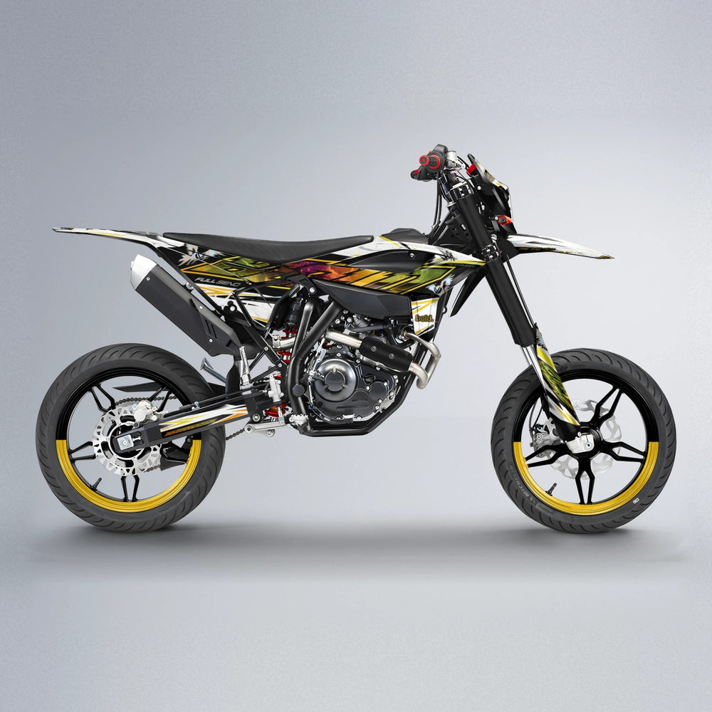 ZAPP Beta supermoto graphics kit in Orange & Yellow