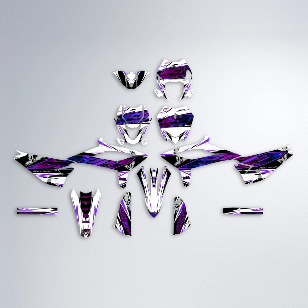 ZAPP Beta graphics kit parts layout in Purple