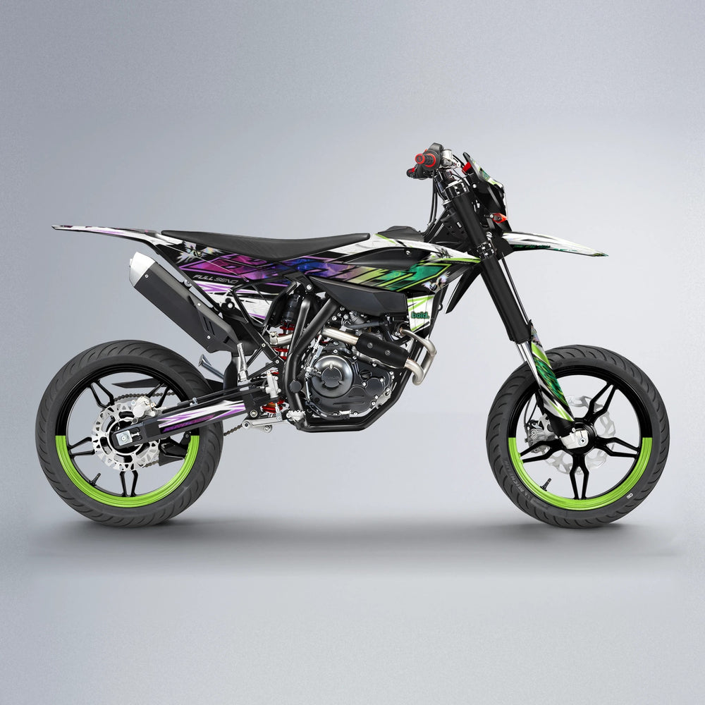 ZAPP Beta supermoto graphics kit in Purple & Yellow