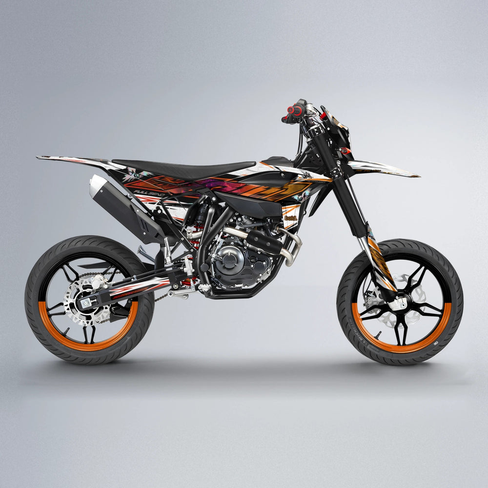 ZAPP Beta supermoto graphics kit in Red & Orange