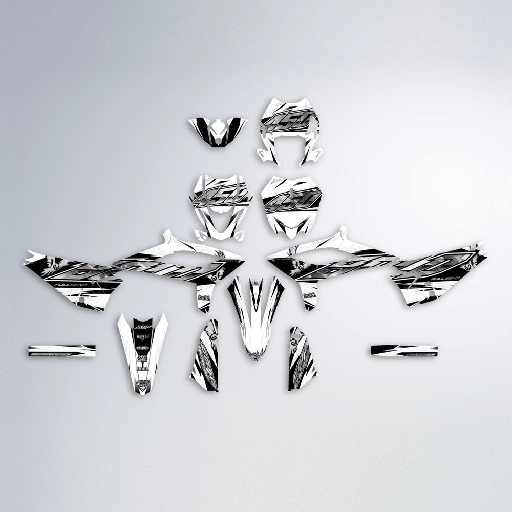 ZAPP Beta graphics kit parts layout in White
