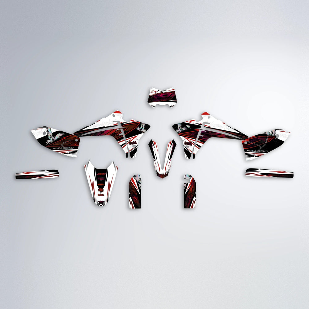 ZAPP Fantic graphics kit parts layout in Black & Red