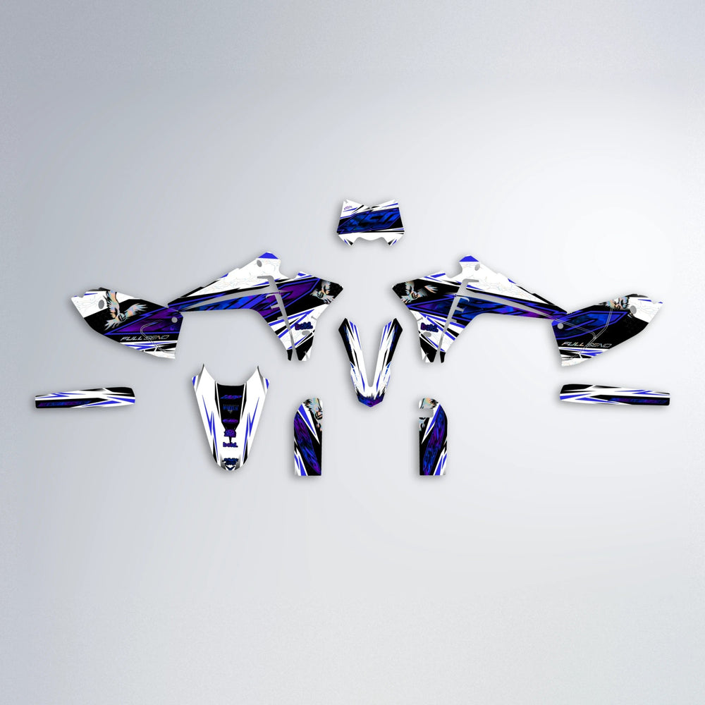 ZAPP Fantic graphics kit parts layout in Blue