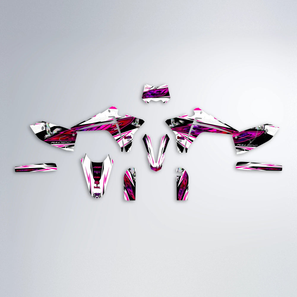 ZAPP Fantic graphics kit parts layout in Pink