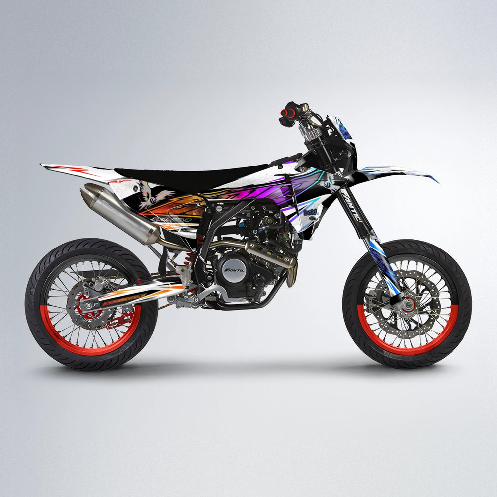 ZAPP Fantic supermoto graphics kit in Sunset Fade
