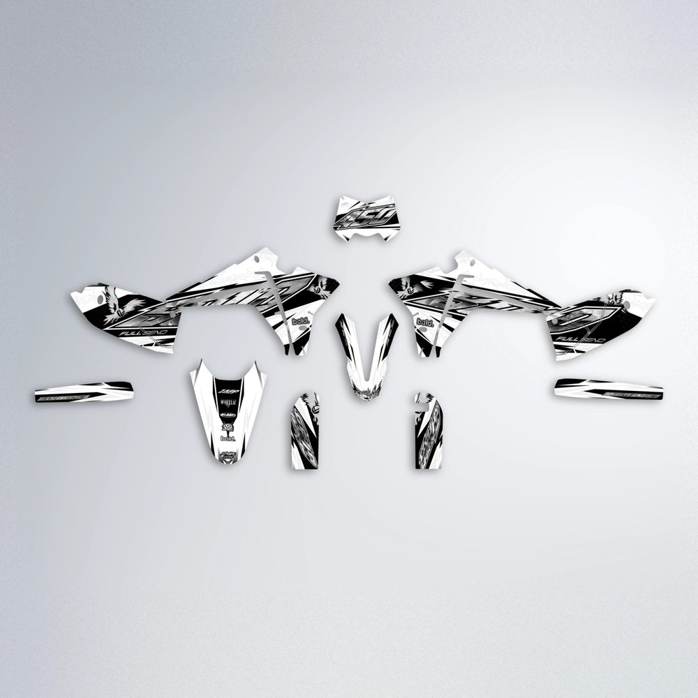 ZAPP Fantic graphics kit parts layout in White