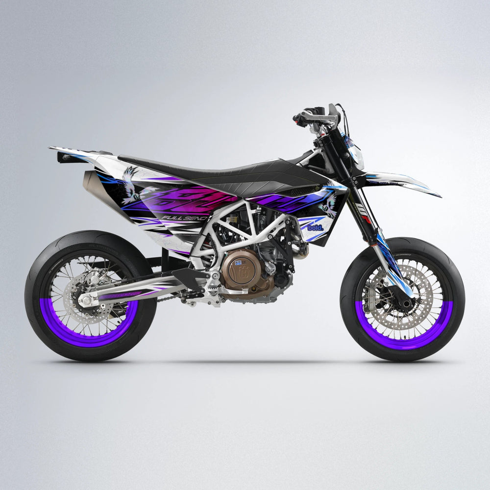 ZAPP Husqvarna 701 supermoto graphics kit in Blue Purple Fade