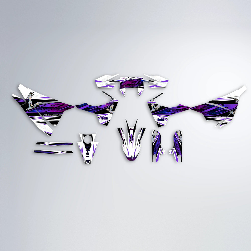 ZAPP Husqvarna 701 graphics kit parts layout in Purple
