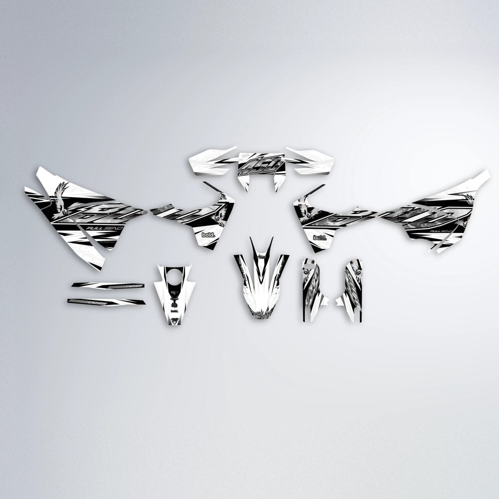ZAPP Husqvarna 701 graphics kit parts layout in White