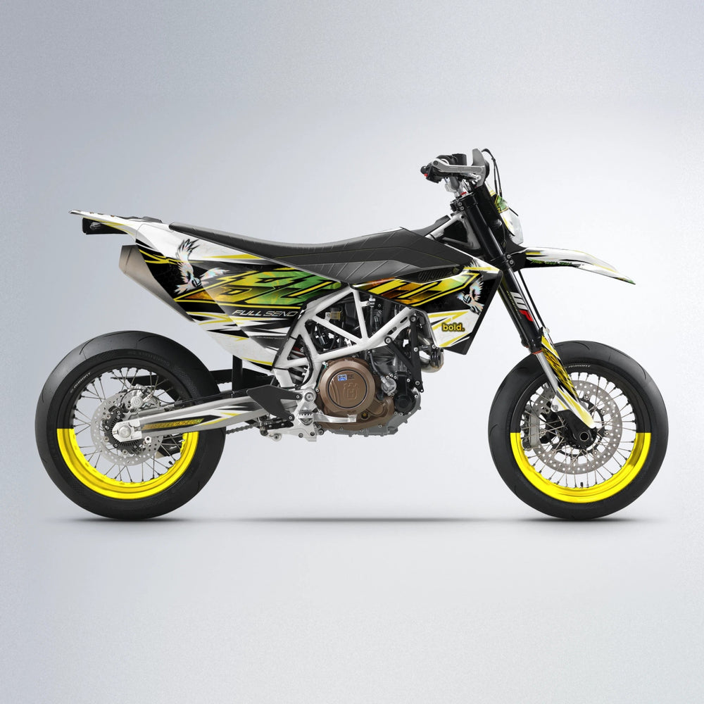 ZAPP Husqvarna 701 supermoto graphics kit in Yellow