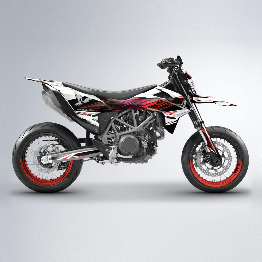 ZAPP KTM SMC 690 supermoto graphics kit in Black & Red