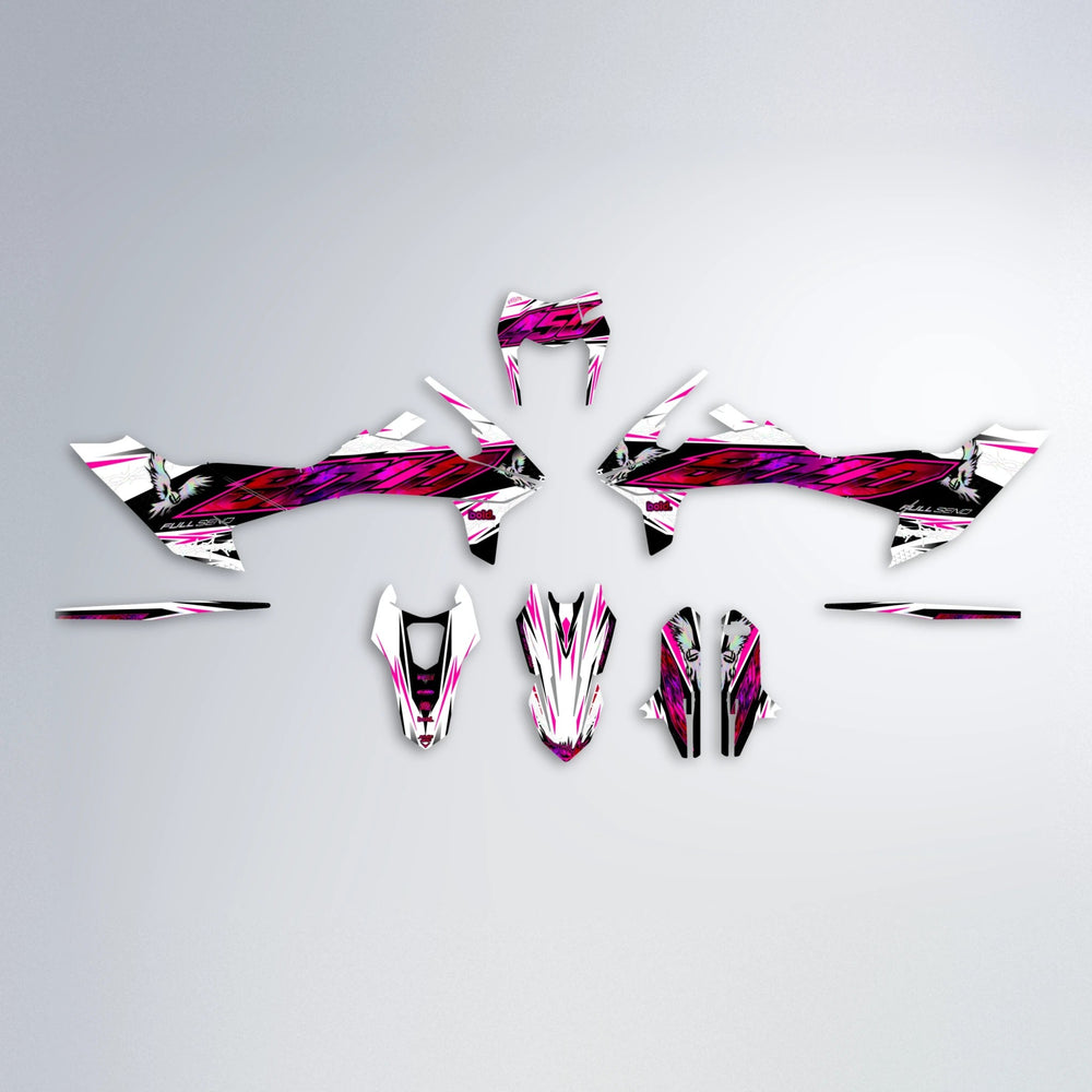ZAPP KTM SMC 690 graphics kit parts layout in Custom Colour