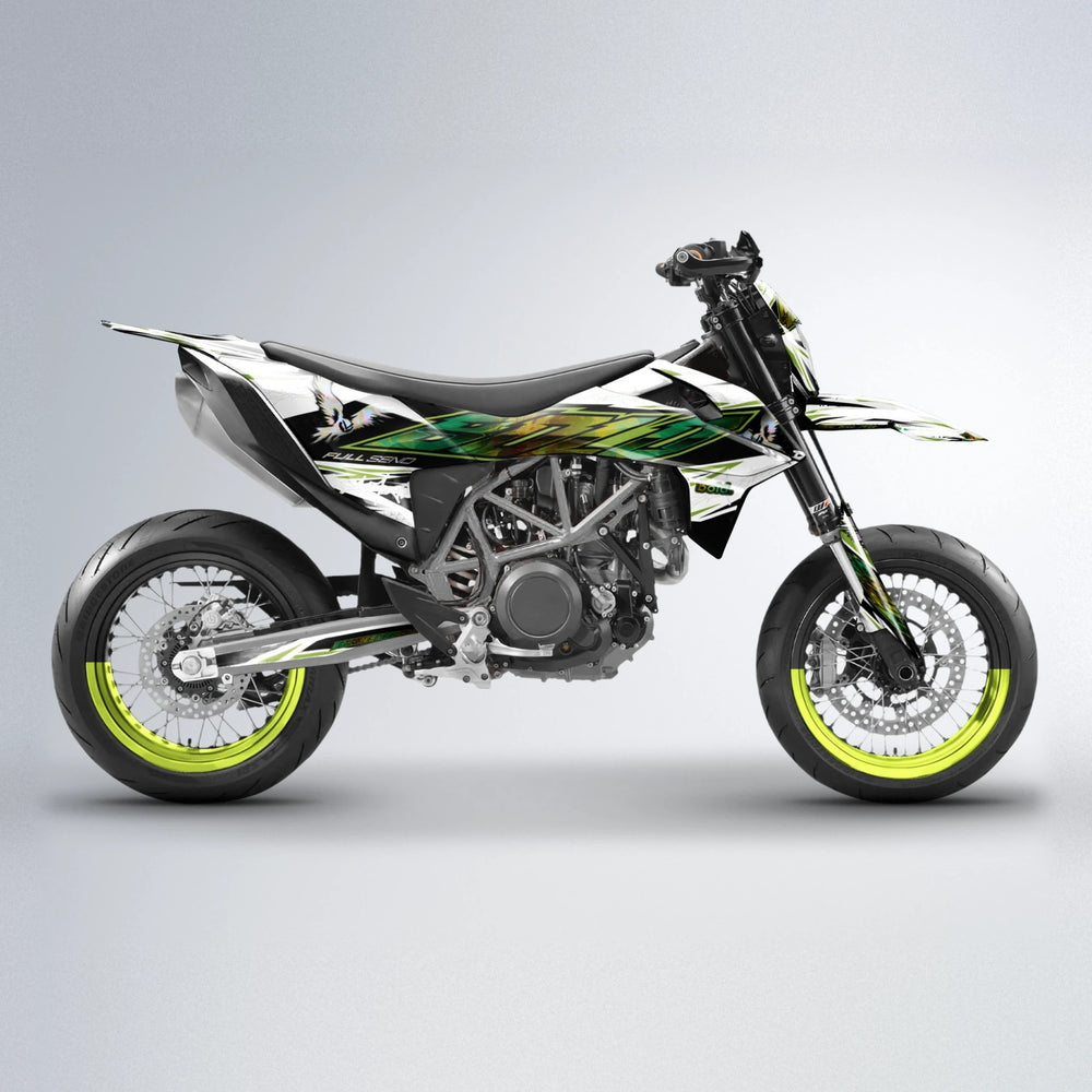 ZAPP KTM SMC 690 supermoto graphics kit in Olive