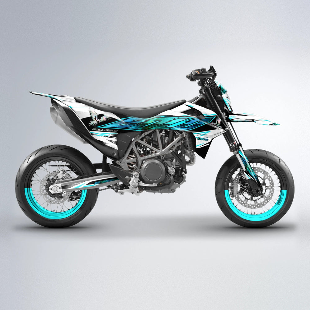 ZAPP KTM SMC 690 supermoto graphics kit in Teal