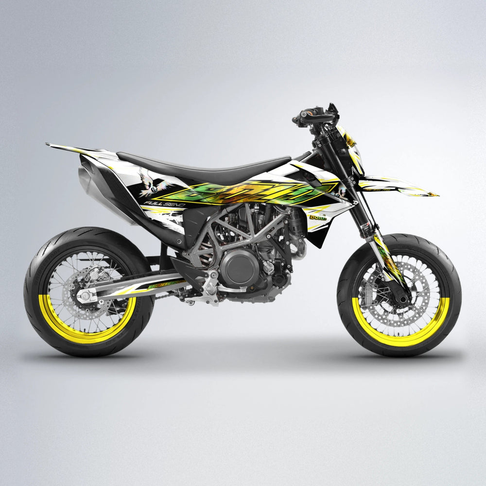 ZAPP KTM SMC 690 supermoto graphics kit in Yellow