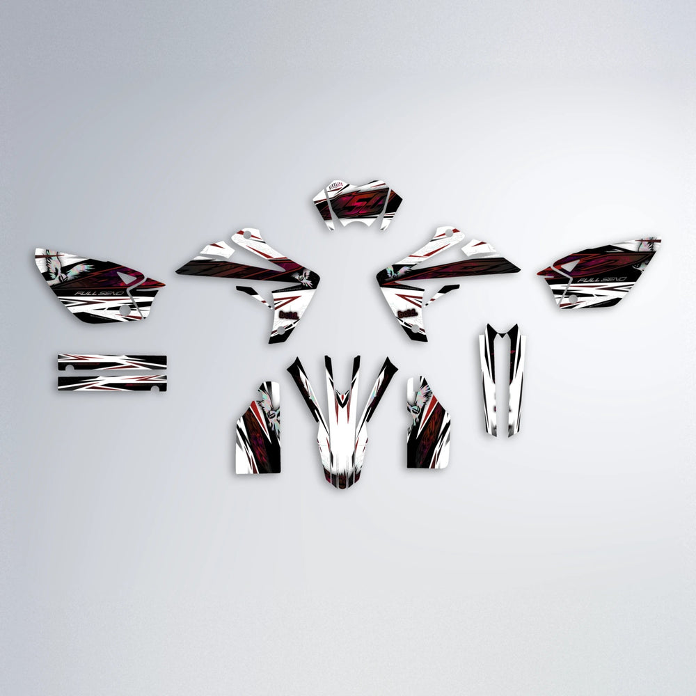 ZAPP Rieju MRT graphics kit parts layout in Black & Red