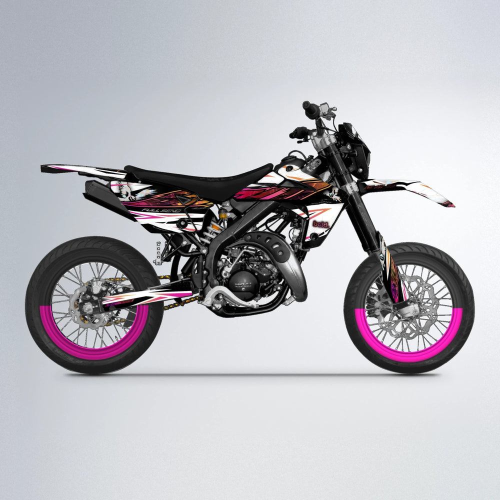 ZAPP Rieju MRT supermoto graphics kit in Pink & Yellow