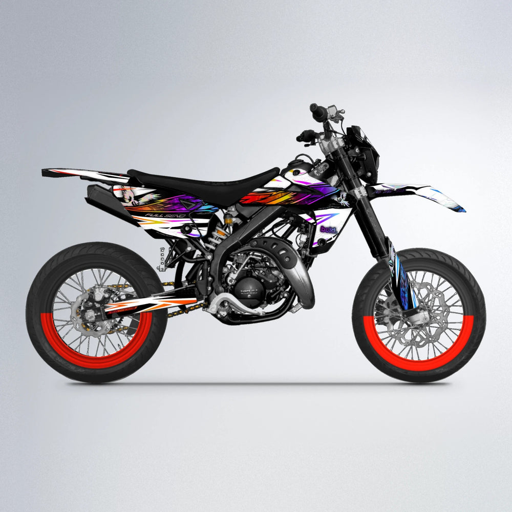 ZAPP Rieju MRT supermoto graphics kit in Sunset Fade