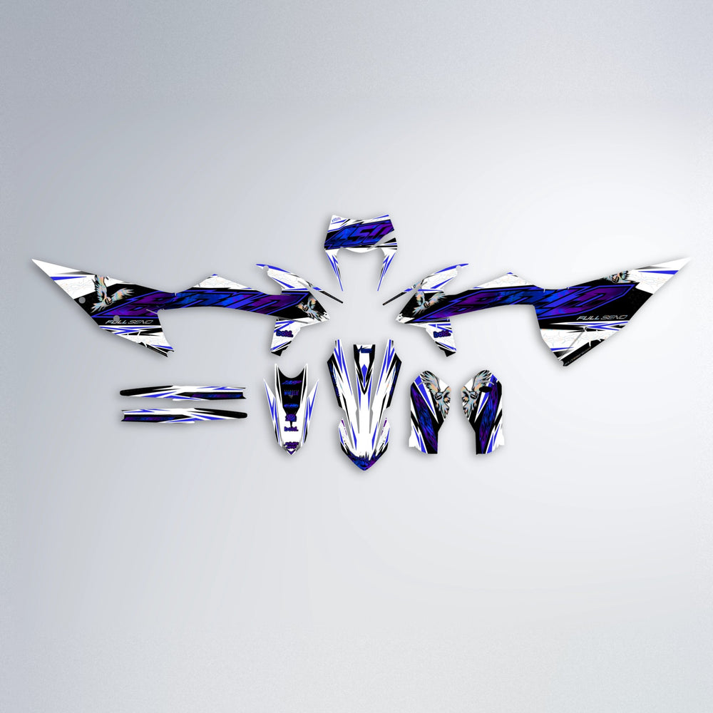 ZAPP graphics kit parts layout in Blue