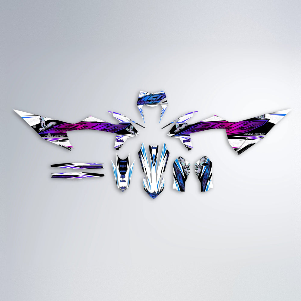 ZAPP graphics kit parts layout in Blue Purple Fade