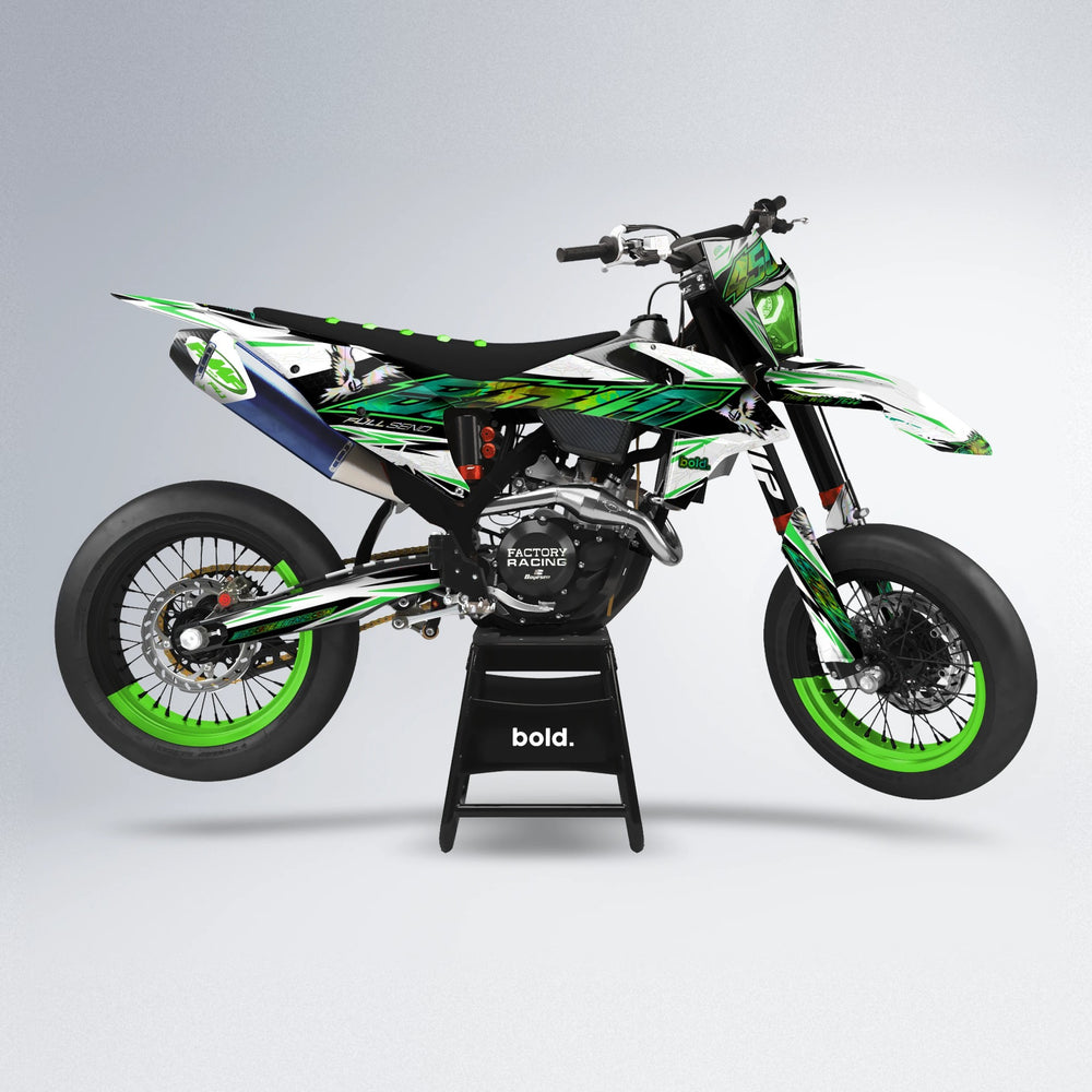 ZAPP supermoto graphics kit in Green