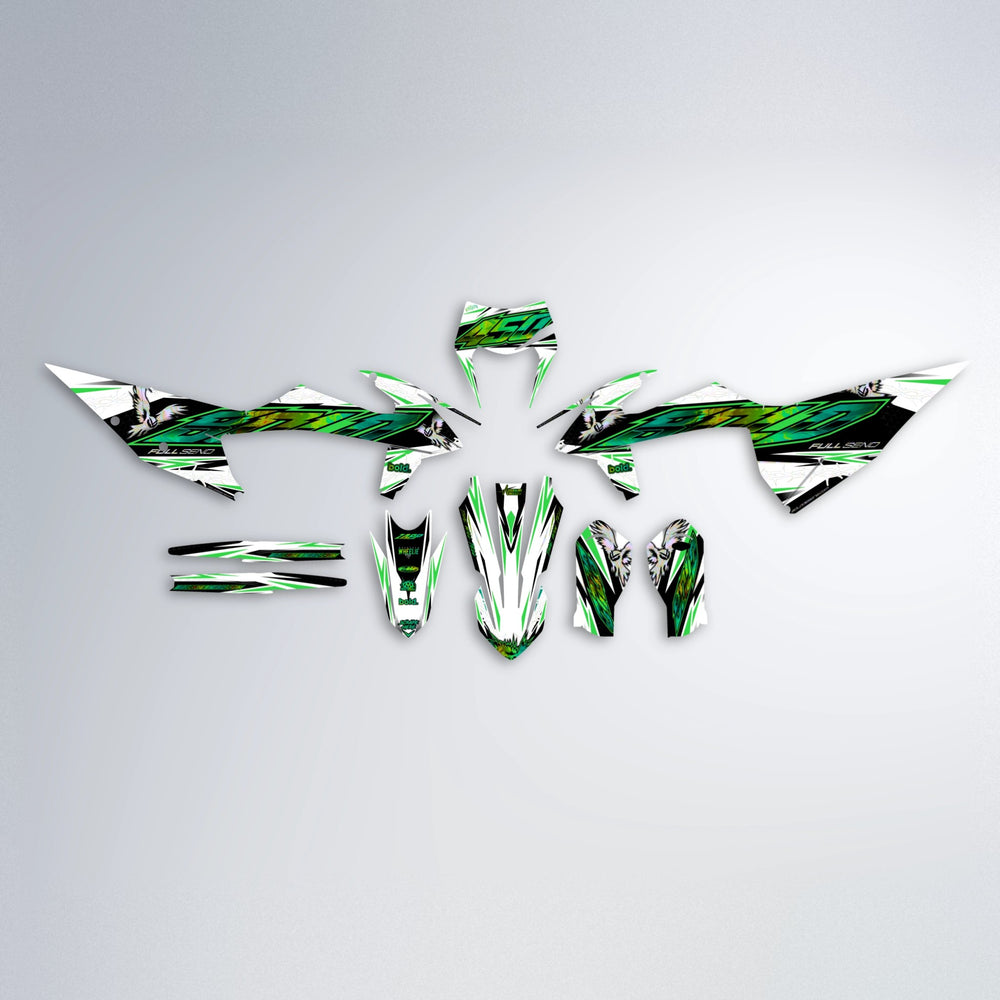 ZAPP graphics kit parts layout in Green