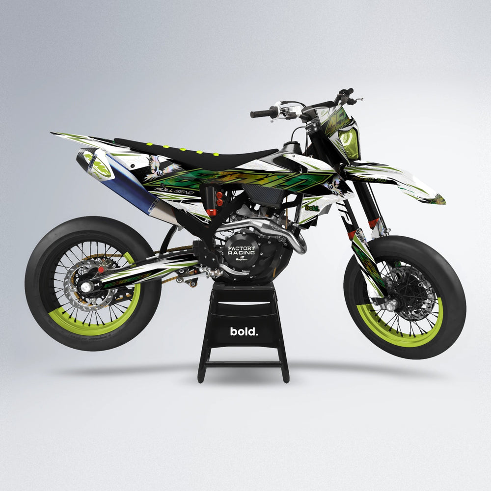 ZAPP supermoto graphics kit in Olive