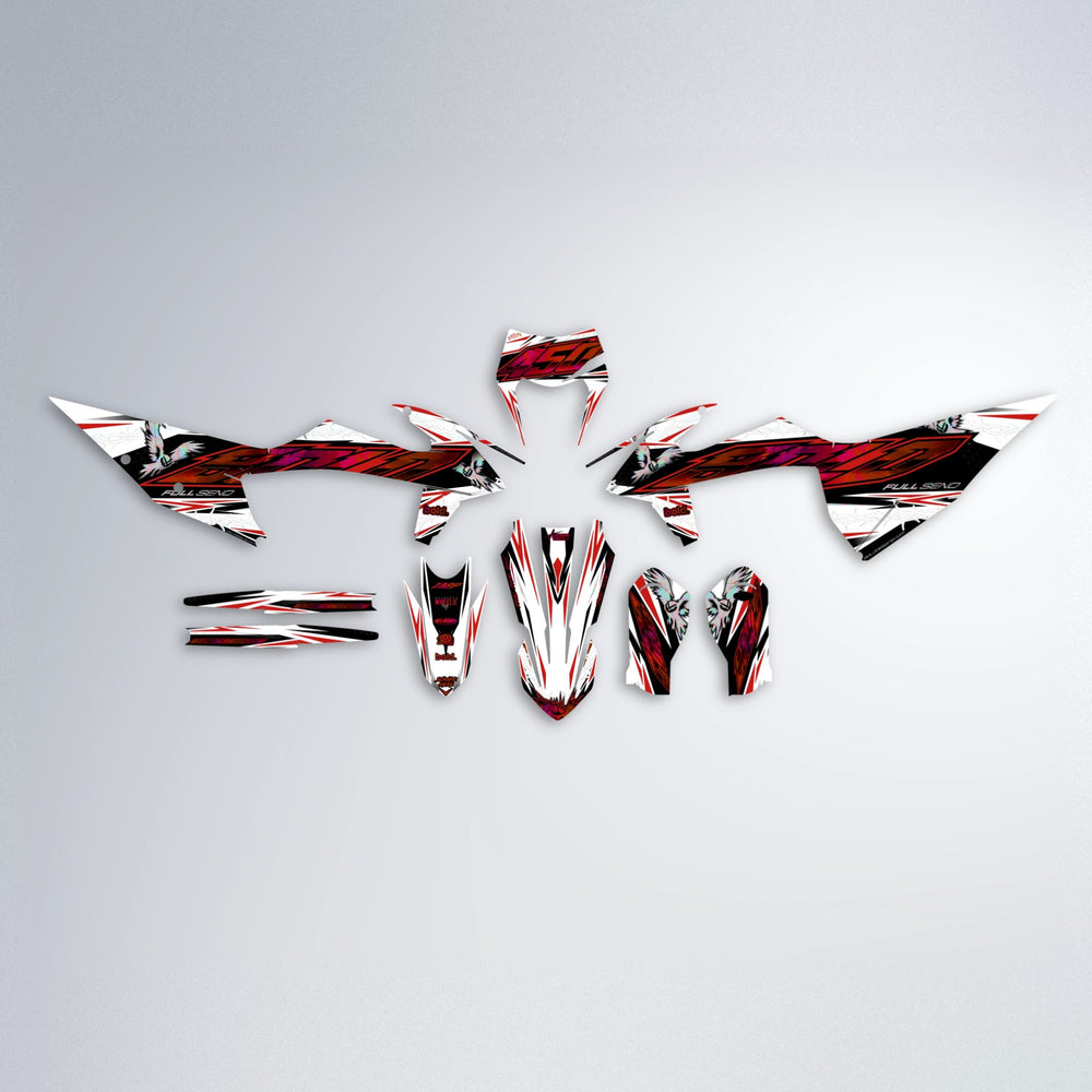 ZAPP graphics kit parts layout in Red
