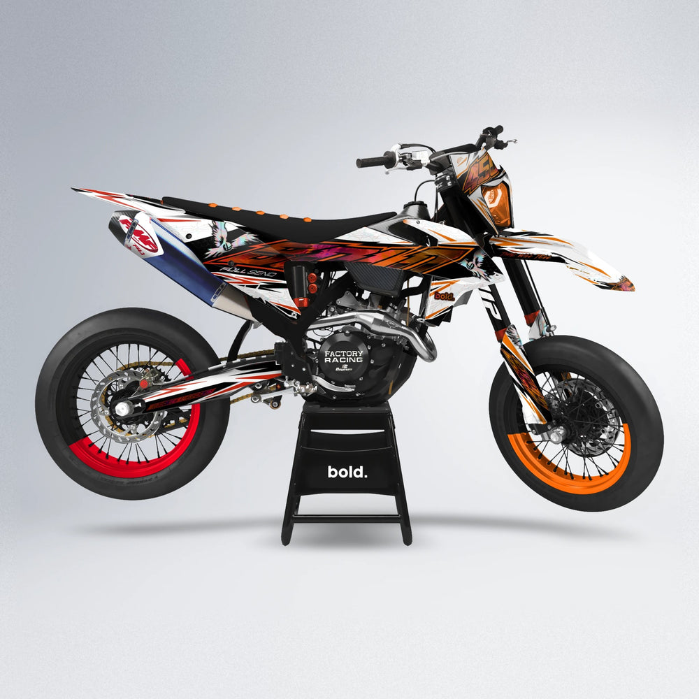 ZAPP supermoto graphics kit in Red & Orange