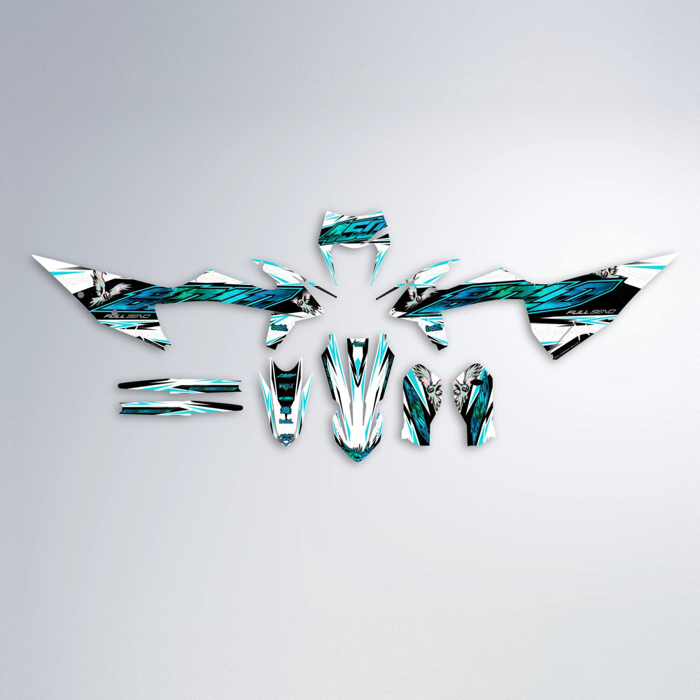 ZAPP graphics kit parts layout in Teal