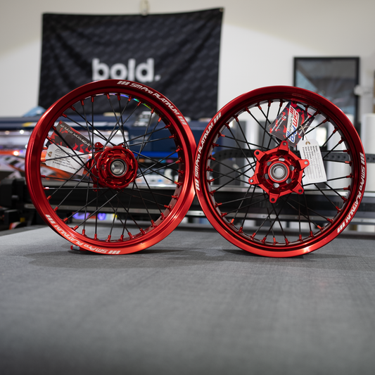 SMPRO Red Anodized - Supermoto Wheelset