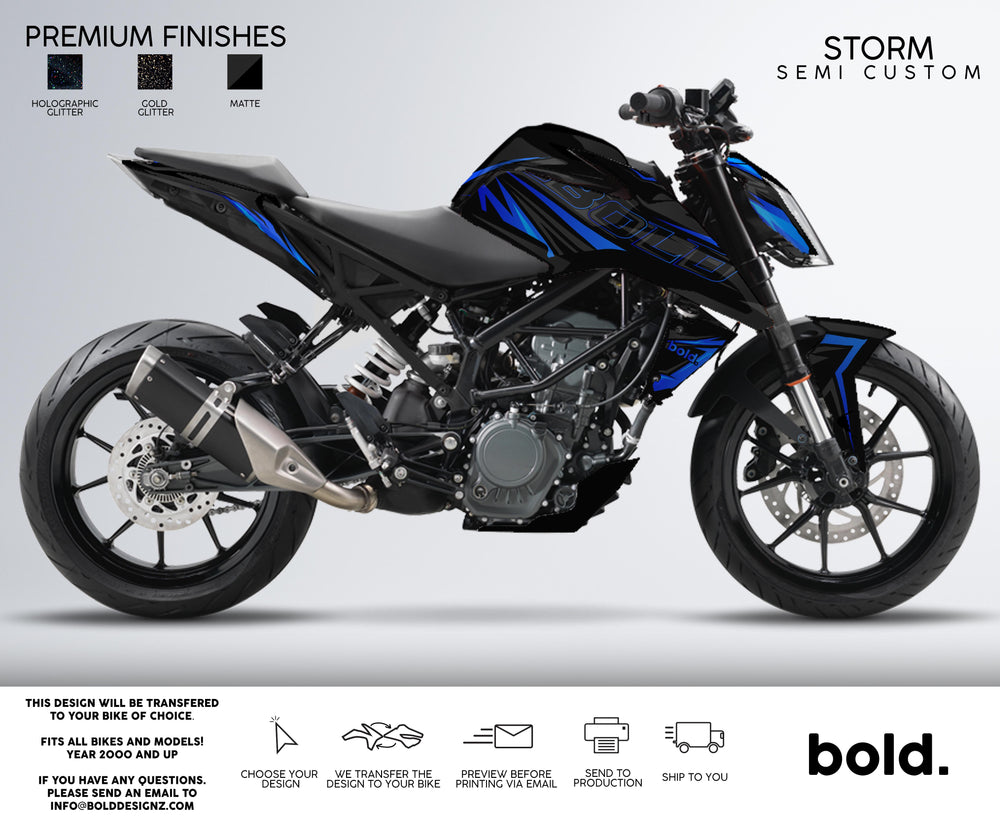 STORM KTM Duke graphics kit in Blue