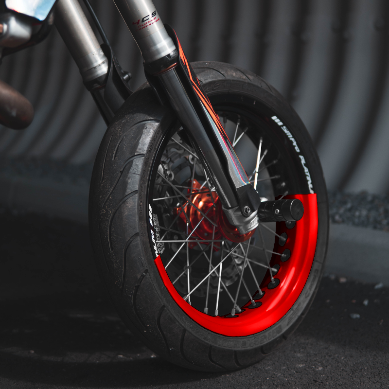 Chrome 50/50 Supermoto Wheel Graphics - 2 Color Wheel Wrap
