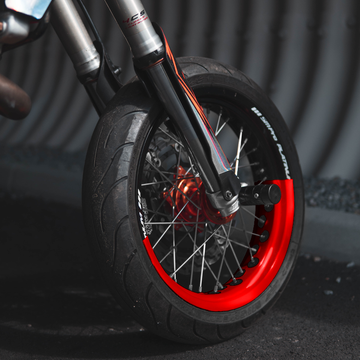 Chrome 50/50 Supermoto Wheel Graphics - 2 Color Wheel Wrap