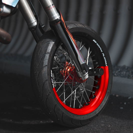 Chrome 50/50 Supermoto Wheel Graphics - 2 Color Wheel Wrap